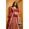 Tassar Silk Orange Designer Printed Plus Size Navratri Chaniya Choli - 170507683