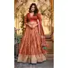 Tassar Silk Orange Designer Printed Plus Size Navratri Chaniya Choli - 170507683