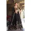 Black Rangoli Silk Plus Size Navratri Chaniya Choli - 170637739