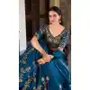 Teal Blue Embroidered Plus Size Navratri Chaniya Choli - 170637740