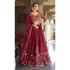 Maroon Rangoli Silk Plus Size Navratri Chaniya Choli - 170637741
