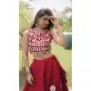 Maroon Plus Size Navratri Chaniya Choli in Roman Silk with Gota Work - 172468855