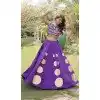 Purple Roman Silk Chaniya Choli with Gota Work & Mirror Lace - 172468857