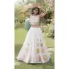 White Roman Silk Navratri Chaniya Choli with Gota Work - 172468859