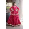 Pink Cora Cotton Designer Plus Size Navratri Chaniya Choli - 172568919