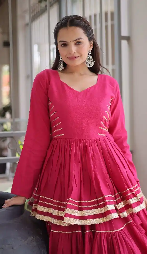 Pink Cora Cotton Designer Plus Size Navratri Chaniya Choli - 172568919