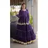Purple Cora Cotton Gota Patti Chaniya Choli - 172568920