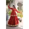 Rust Cora Cotton Navratri Chaniya Choli with Lace Work - 172568921