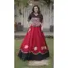 Maroon Roman Silk Kutchi Gamti Plus Size Navratri Chaniya Choli - 172658967