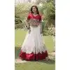 White Roman Silk Mirror Lace Plus Size Navratri Chaniya Choli - 172658970