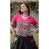 Black Kutchi Gamti Embroidery Plus Size Navratri Chaniya Choli - 172658971
