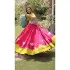 Pink Roman Silk Kutchi Gamti Plus Size Navratri Chaniya Choli - 172658972