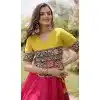 Pink Roman Silk Kutchi Gamti Plus Size Navratri Chaniya Choli - 172658972