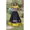 Black Roman Silk Mirror Lace Plus Size Navratri Chaniya Choli - 172658973