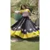 Black Roman Silk Mirror Lace Plus Size Navratri Chaniya Choli - 172658973