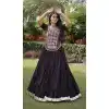 Black Kora Cotton Navratri Chaniya Choli with Kutchi Patch Work - 173279364