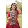 Maroon Festive Kora Cotton Plus Size Navratri Chaniya Choli - 173279365