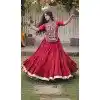 Maroon Festive Kora Cotton Plus Size Navratri Chaniya Choli - 173279365