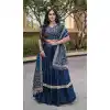 Blue Designer Sequins Jari Navratri Chaniya Choli - 173389449