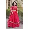 Pink Sequins Embroidery Plus Size Navratri Chaniya Choli - 173389451