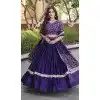Purple Jari Work Glory Satin Plus Size Navratri Chaniya Choli - 173389452