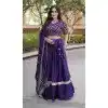 Purple Jari Work Glory Satin Plus Size Navratri Chaniya Choli - 173389452