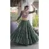 Green Designer Plus Size Navratri Chaniya Choli with Kutchi Work - 173649649