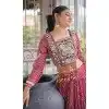Maroon Bandhani Print Plus Size Navratri Chaniya Choli - 173649650