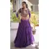 Purple Faux Georgette Kutchi Work Navratri Chaniya Choli - 173649652