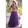Purple Faux Georgette Plus Size Navratri Chaniya Choli with Kutchi Work - 173649652