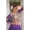 Purple Faux Georgette Plus Size Navratri Chaniya Choli with Kutchi Work - 173649652
