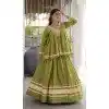 Parrot Green Zari Patta Plus Size Navratri Chaniya Choli - 173759730