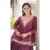 Wine Kora Cotton Zari Patta Gota Patti Plus Size Navratri Chaniya Choli - 173759733