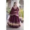 Wine Kora Cotton Zari Patta Gota Patti Plus Size Navratri Chaniya Choli - 173759733