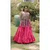 Pink Plus Size Navratri Chaniya Choli with Kutchi Work - 173899846
