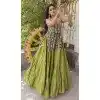 Green Kora Cotton Chaniya Choli for Plus Size Women - 173899847