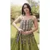 Green Kora Cotton Chaniya Choli for Plus Size Women - 173899847