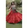 Rust Kora Cotton Plus Size Chaniya Choli for Navratri - 173899849