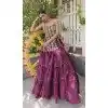 Wine Kora Cotton Plus Size Navratri Chaniya Choli - 173899851