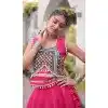 Pink Gamthi Mirror Work Plus Size Navratri Chaniya Choli - 173989910