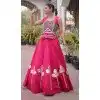Pink Gamthi Mirror Work Plus Size Navratri Chaniya Choli - 173989910