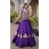Purple Roman Silk Gamthi Plus Size Navratri Chaniya Choli - 173989911