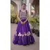 Purple Roman Silk Gamthi Plus Size Navratri Chaniya Choli - 173989911