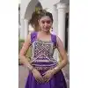 Purple Roman Silk Gamthi Plus Size Navratri Chaniya Choli - 173989911