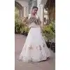 White Pan Gota Patti Mirror Work Plus Size Navratri Chaniya Choli - 173989912