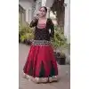 Maroon Rayon Plus Size Navratri Chaniya Choli with Gamthi Work - 174141018