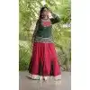 Bandhani Print Maroon Rayon Plus Size Navratri Chaniya Choli - 174141019