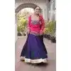 Purple Rayon Plus Size Navratri Chaniya Choli with Gamthi Work - 174141020