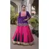 Pink Gamthi Work Rayon Plus Size Navratri Chaniya Choli - 174141022