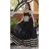 Black Rayon Gamthi Work Plus Size Navratri Chaniya Choli - 174491256